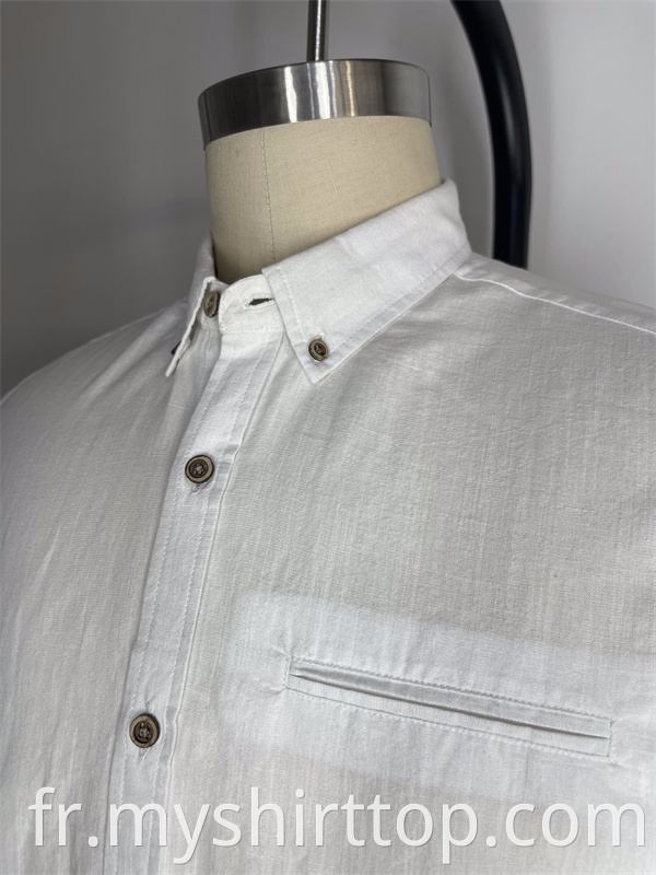 All linen breathable and comfortable lapel shirt